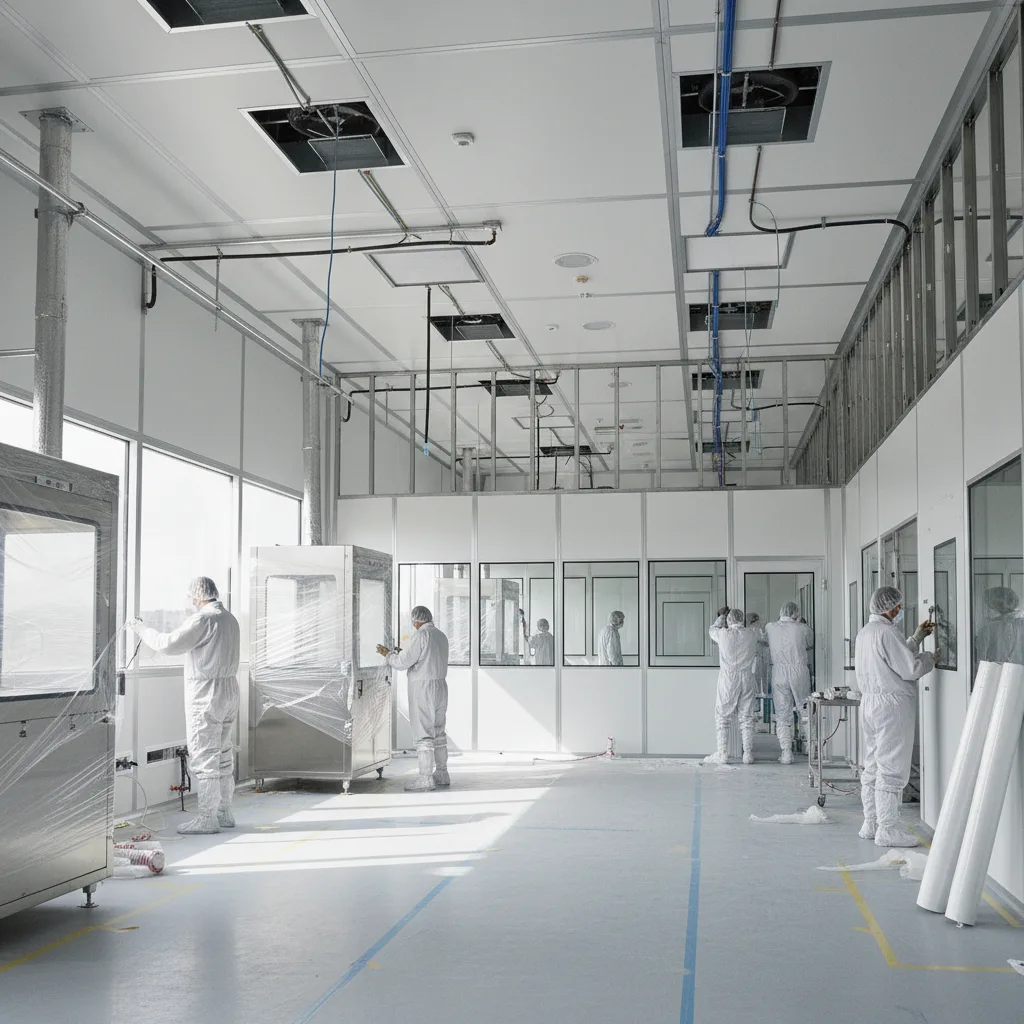 Under construction: modern laboratory cleanroom facility