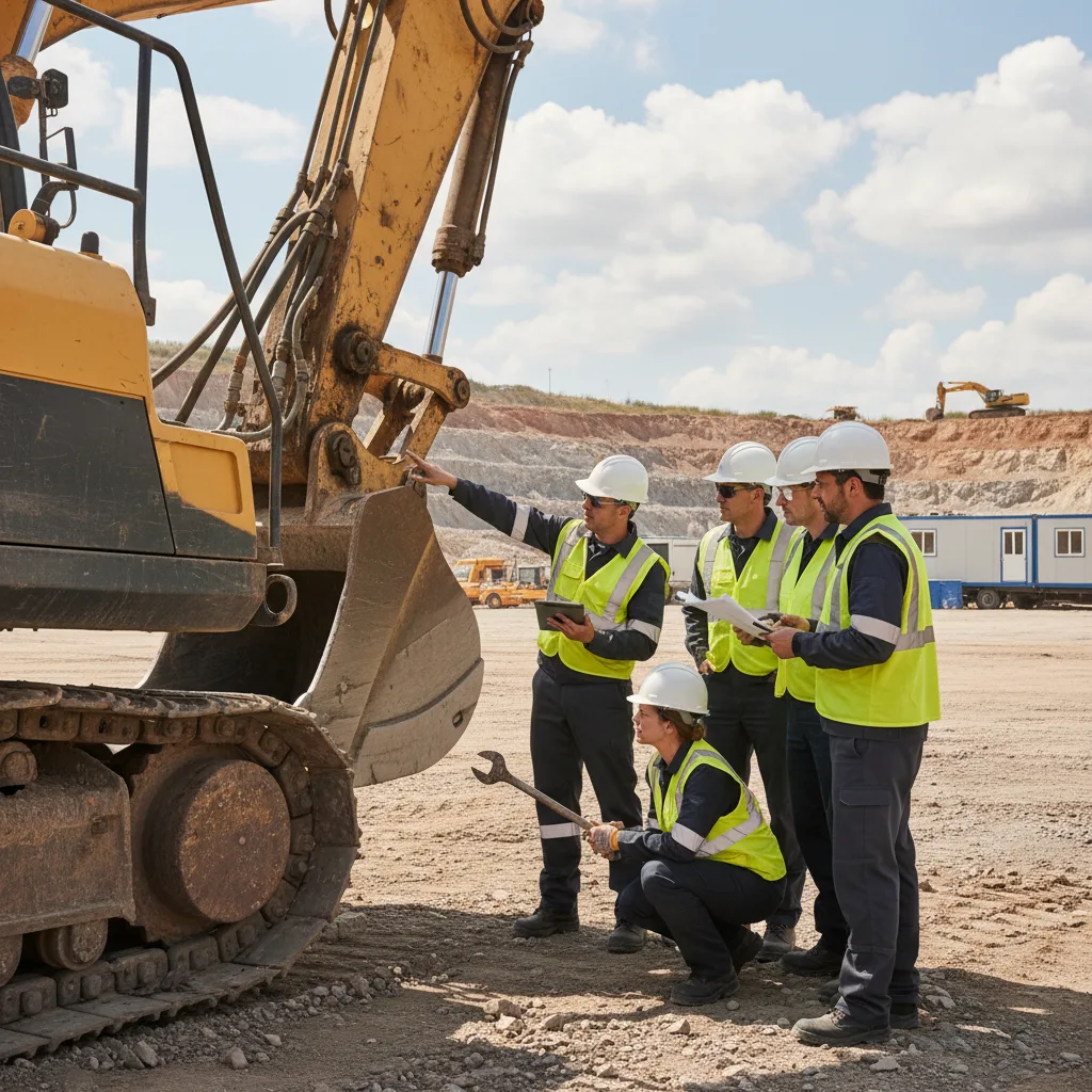 Engineering team inspecting industrial site equipment